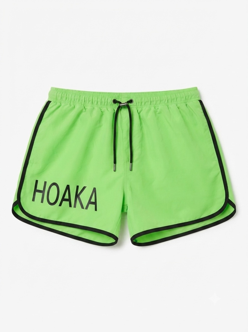 HOAKA Women's Neon Green Athletic Shorts, Trail, hike, workout, swim